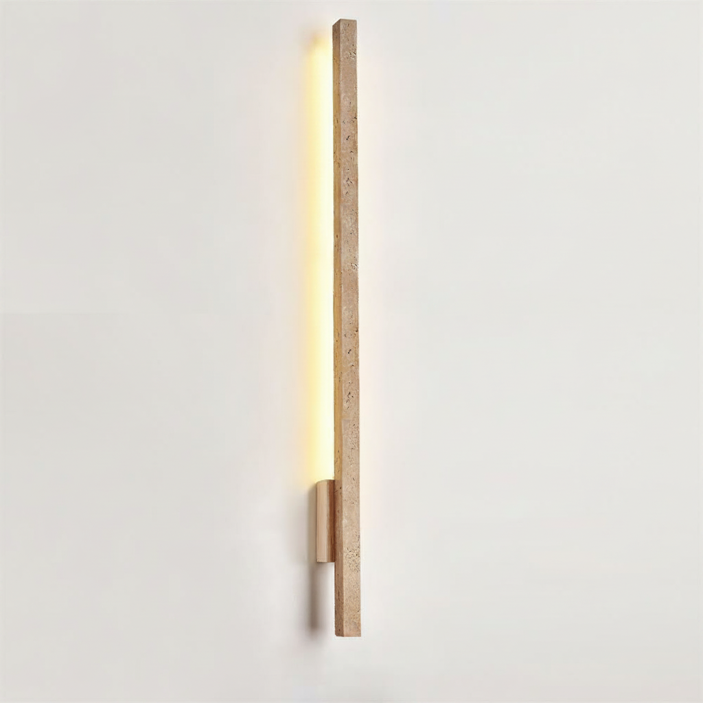 Applique Murale Slim en Travertin Moderne et Minimaliste LED Intégrée