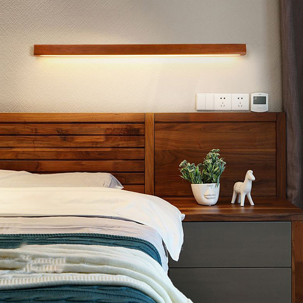 Zenx Applique Murale Linéaire Minimaliste Bois Marron/Bois Chambre
