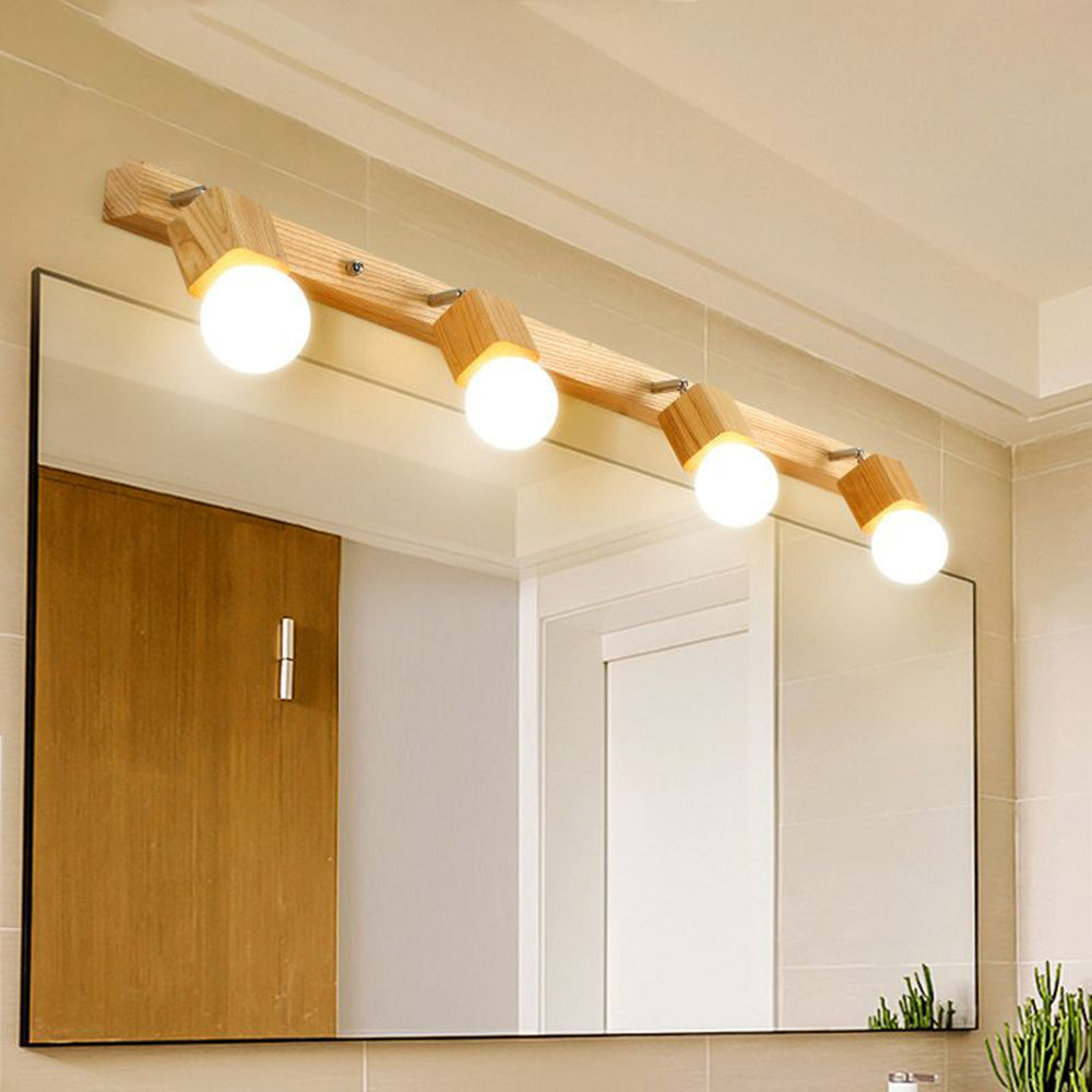 Winna Applique Murale LED Carrée Globe Réglable Naturelle Métal/Bois