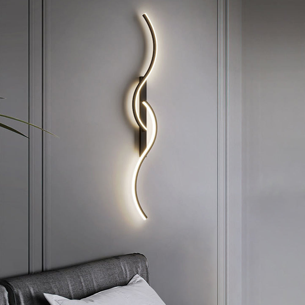 Lumor Applique Murale Vague Design Moderne Noir/Or Salon
