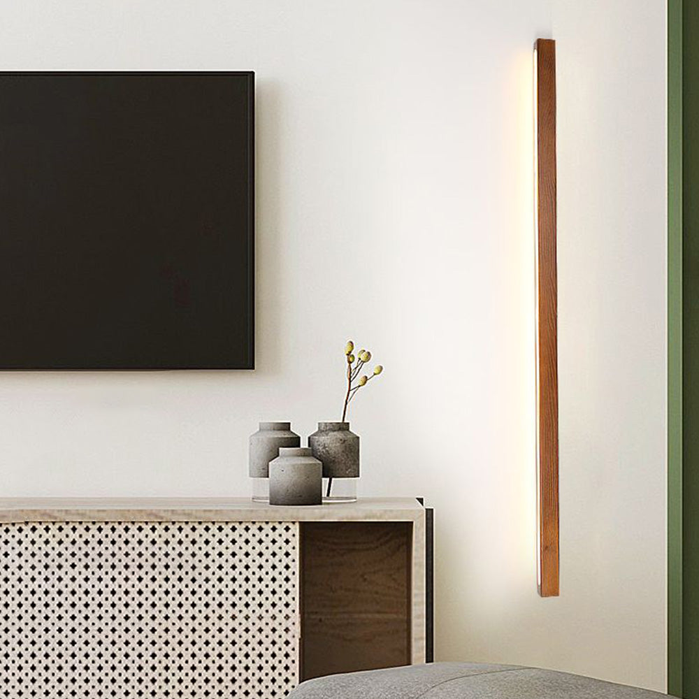 Zenx Applique Murale Linéaire Minimaliste Bois Marron/Bois Chambre