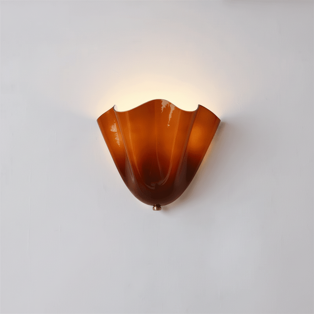Lampe Murale Élégante aux Courbes Douces Ambre Moderne