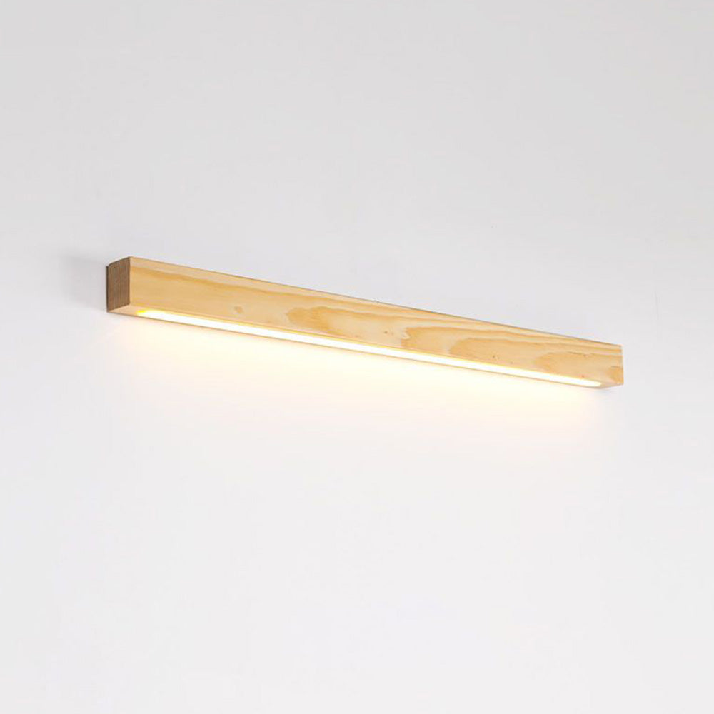 Zenx Applique Murale Linéaire Minimaliste Bois Marron/Bois Chambre Image