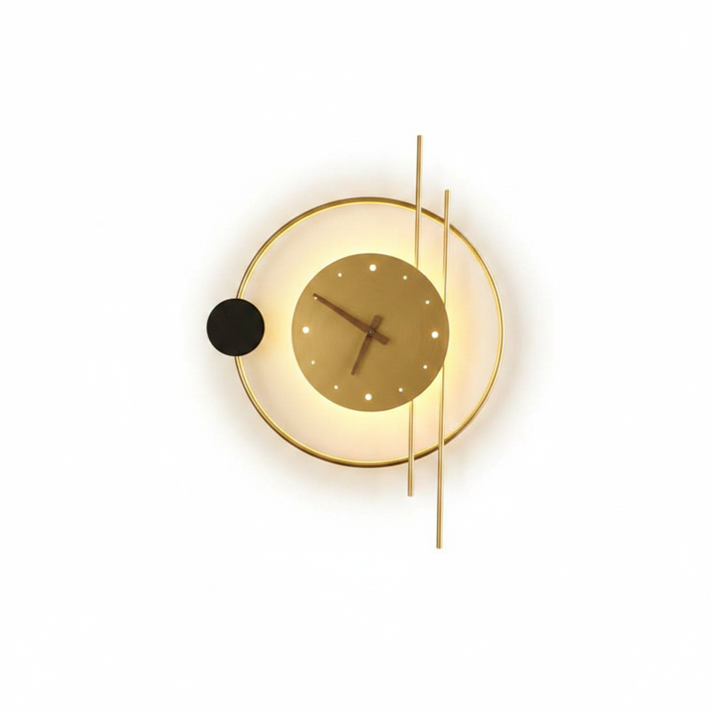 Applique Murale LED SMD Design Moderne Géométrique Noir et Doré