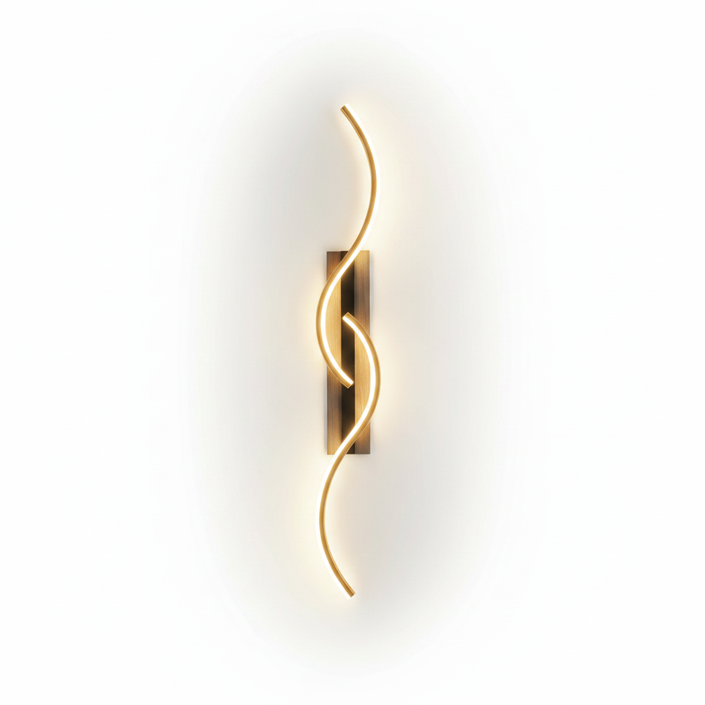 Applique Murale LED Vague Design Moderne Noir/doré
