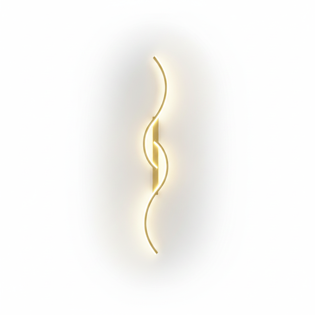 Applique Murale LED Vague Design Moderne Noir/doré