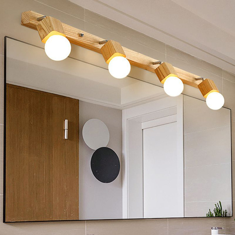 Winna Applique Murale LED Carrée Globe Réglable Naturelle Métal/Bois