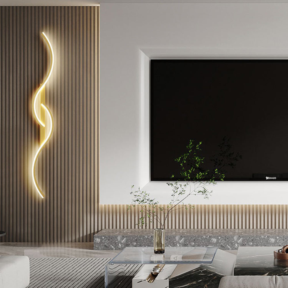 Lumor Applique Murale Vague Design Moderne Noir/Or Salon