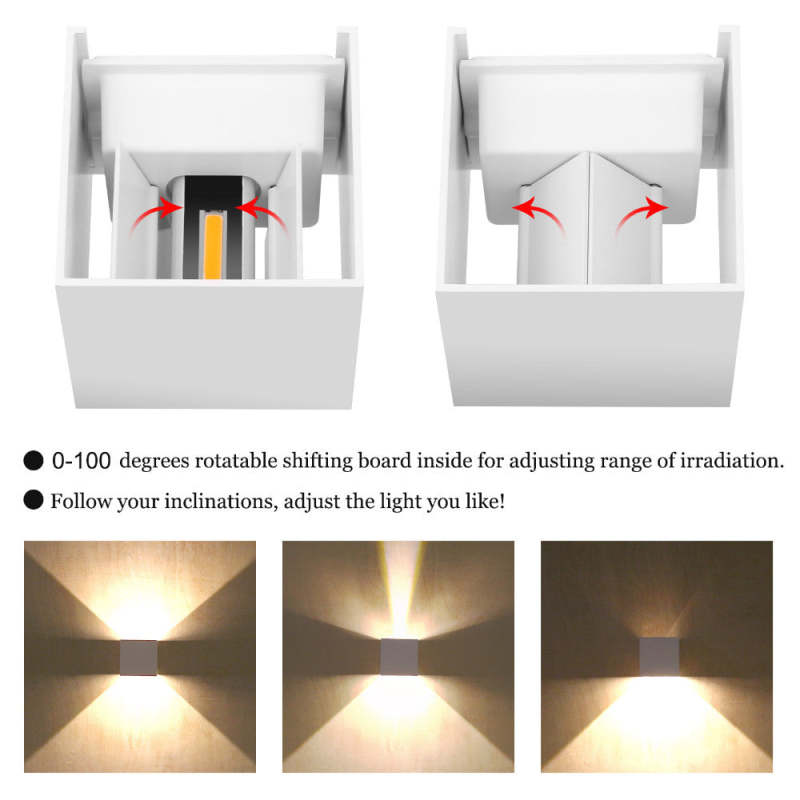 Nexu Applique Murale Carrrée Minimaliste Intérieur/Extérieur