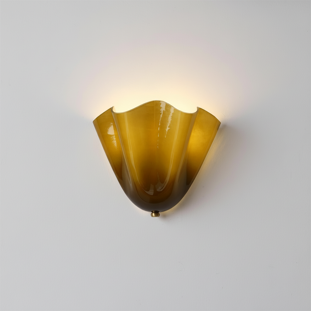 Applique Murale Élégante en Verre Beige et Blanc 2x