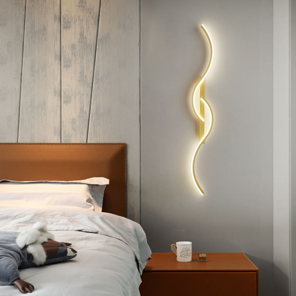 Lumor Applique Murale Vague Design Moderne Noir/Or Salon