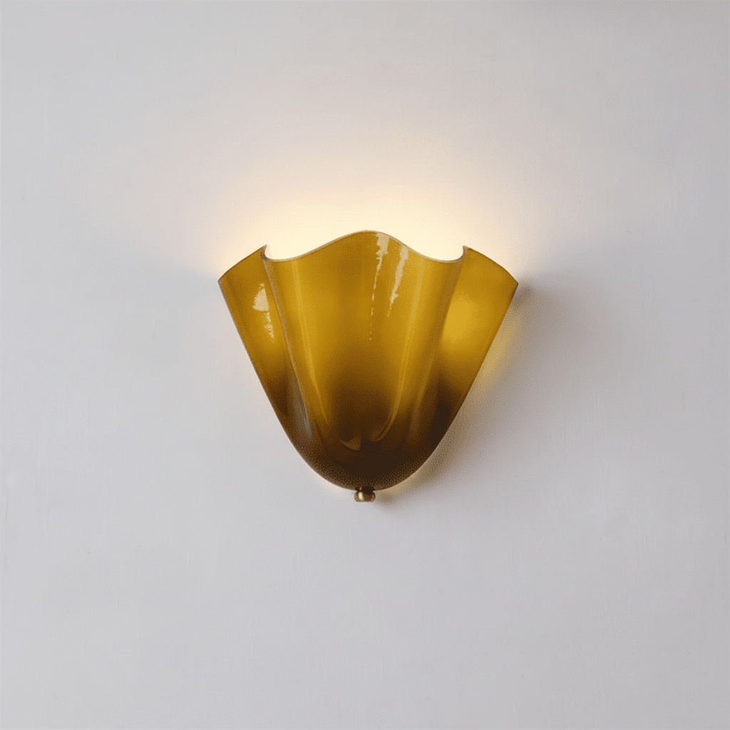 Lampe Murale Élégante aux Courbes Douces Ambre Moderne