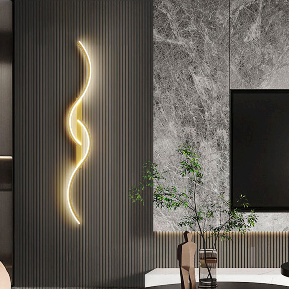 Lumor Applique Murale Vague Design Moderne Noir/Or Salon