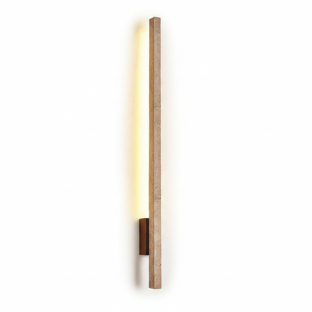 Applique Murale Slim en Travertin Moderne et Minimaliste LED Intégrée