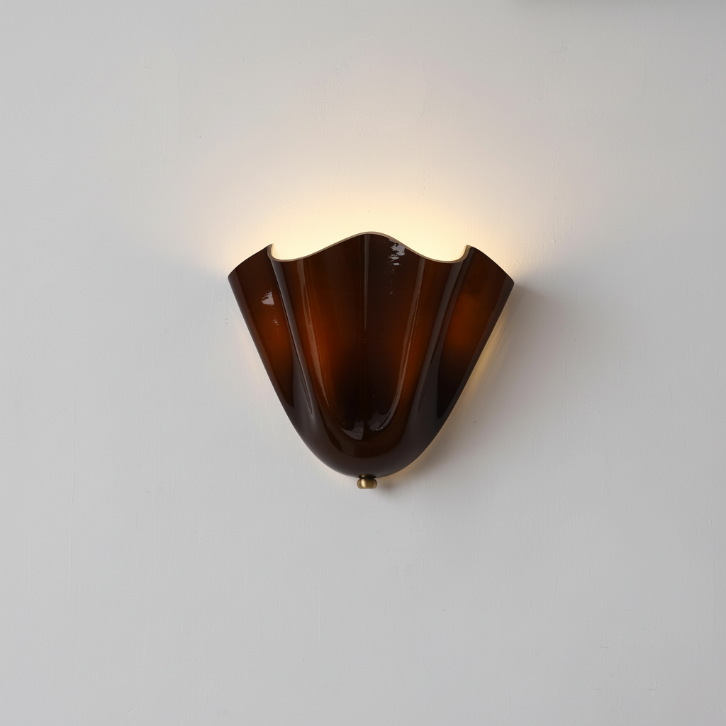 Applique Murale Élégante en Verre Beige et Blanc 2x