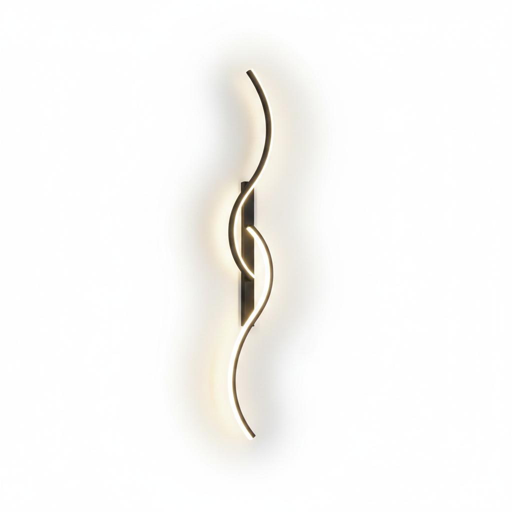 Applique Murale LED Vague Design Moderne Noir/doré