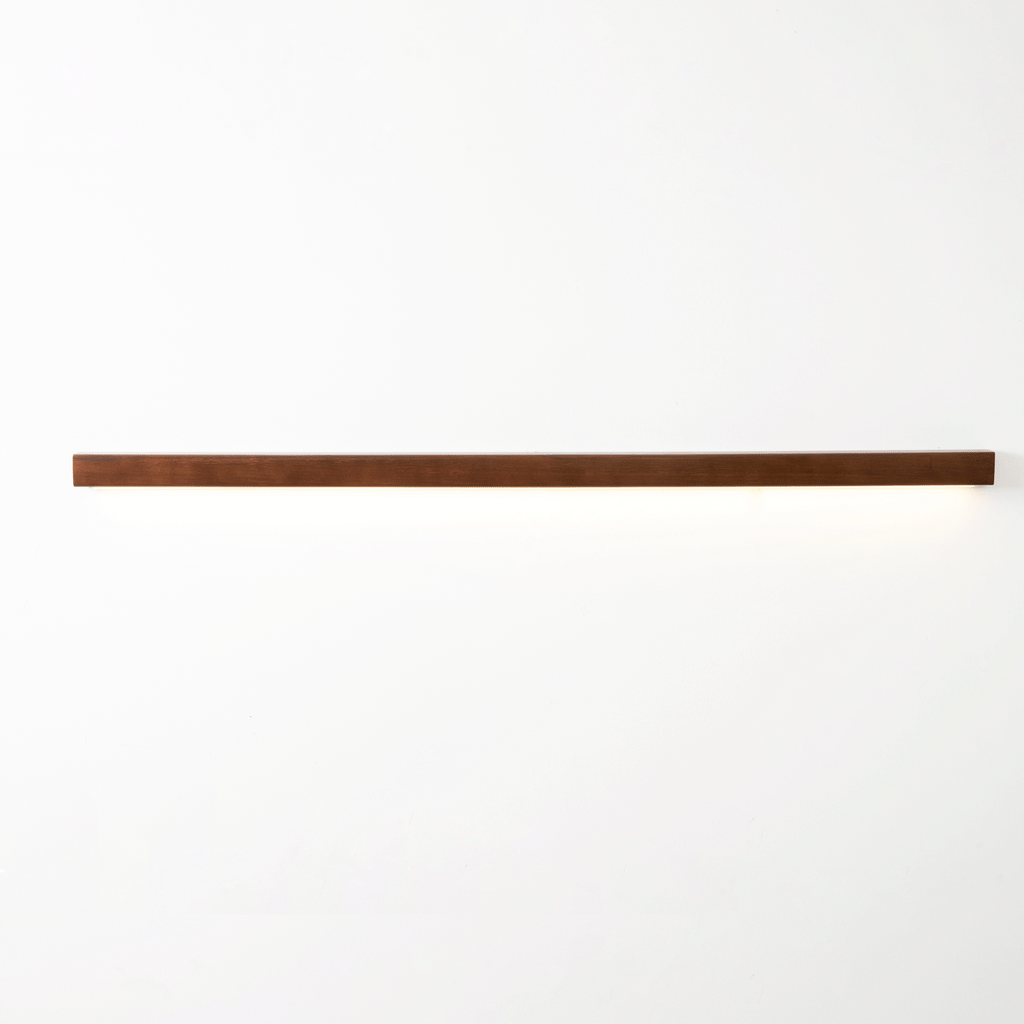 Lustra Applique Murale Linéaire Bois et LED Design Minimaliste