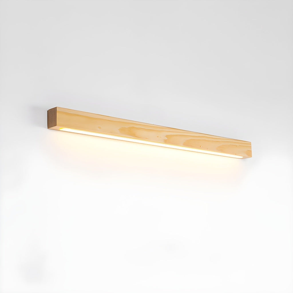 Lustra Applique Murale Linéaire Bois et LED Design Minimaliste