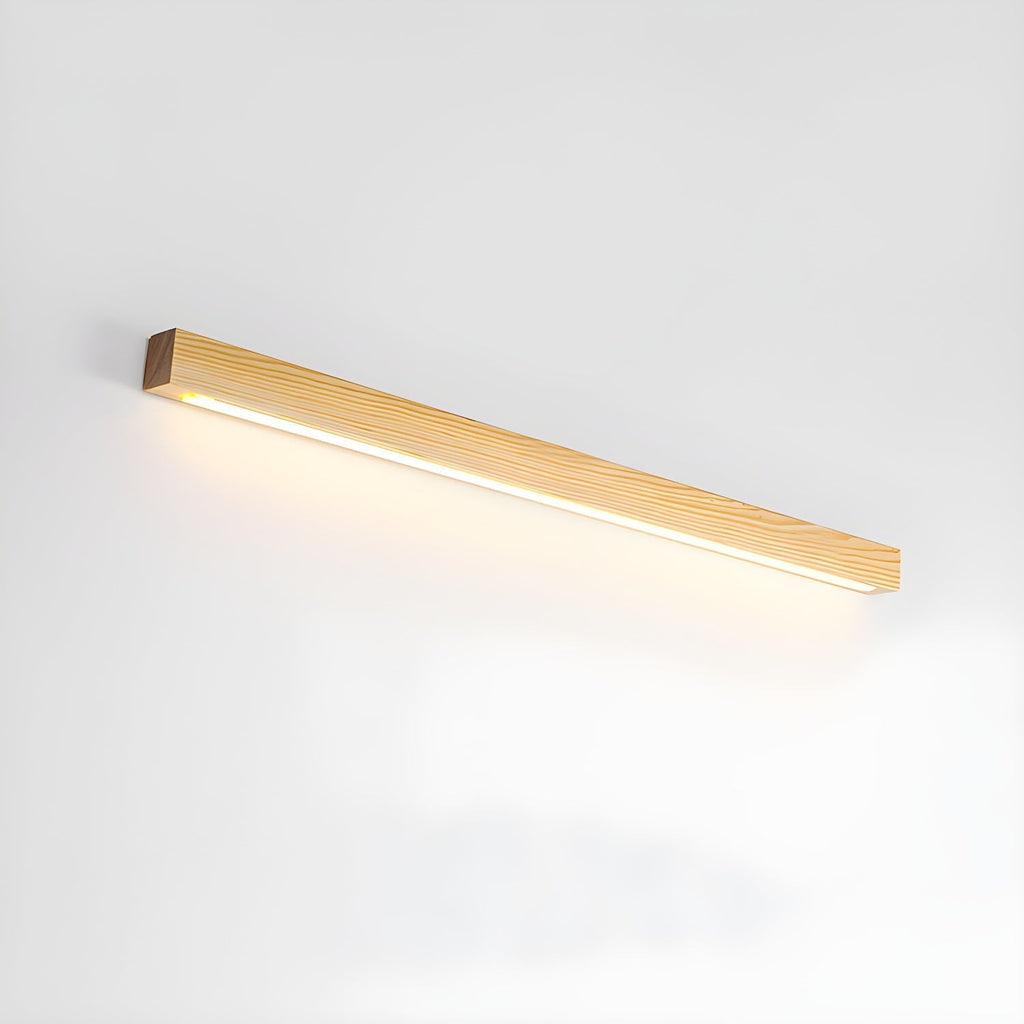 Lustra Applique Murale Linéaire Bois et LED Design Minimaliste