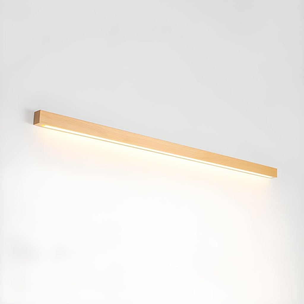 Lustra Applique Murale Linéaire Bois et LED Design Minimaliste