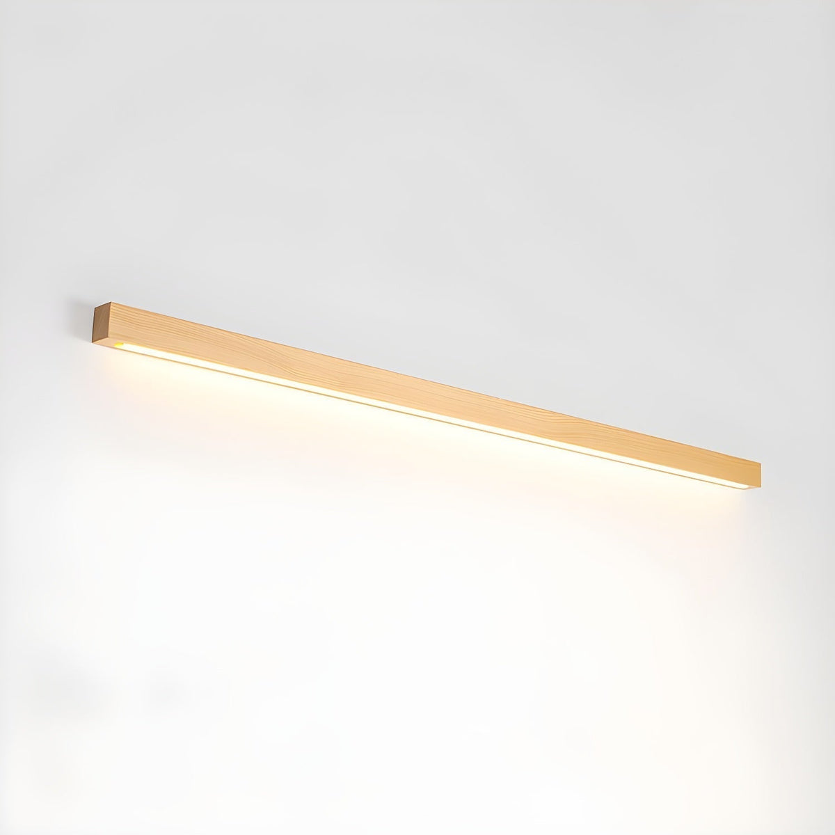 Lustra Applique Murale Linéaire Bois et LED Design Minimaliste