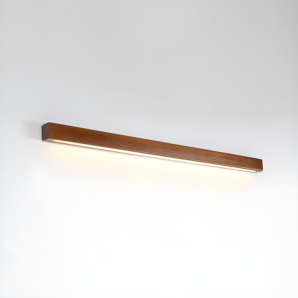 Lustra Applique Murale Linéaire Bois et LED Design Minimaliste