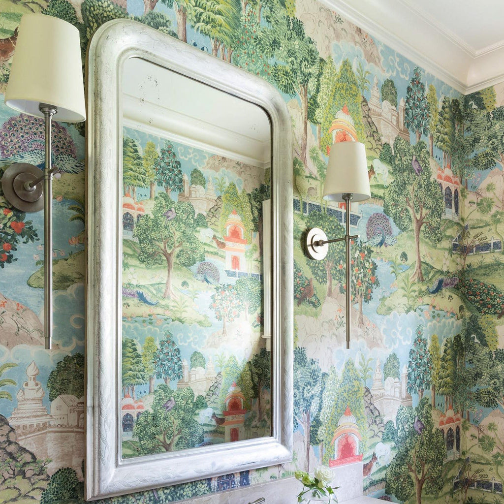 Theodore Applique Murale en Laiton et Tissu