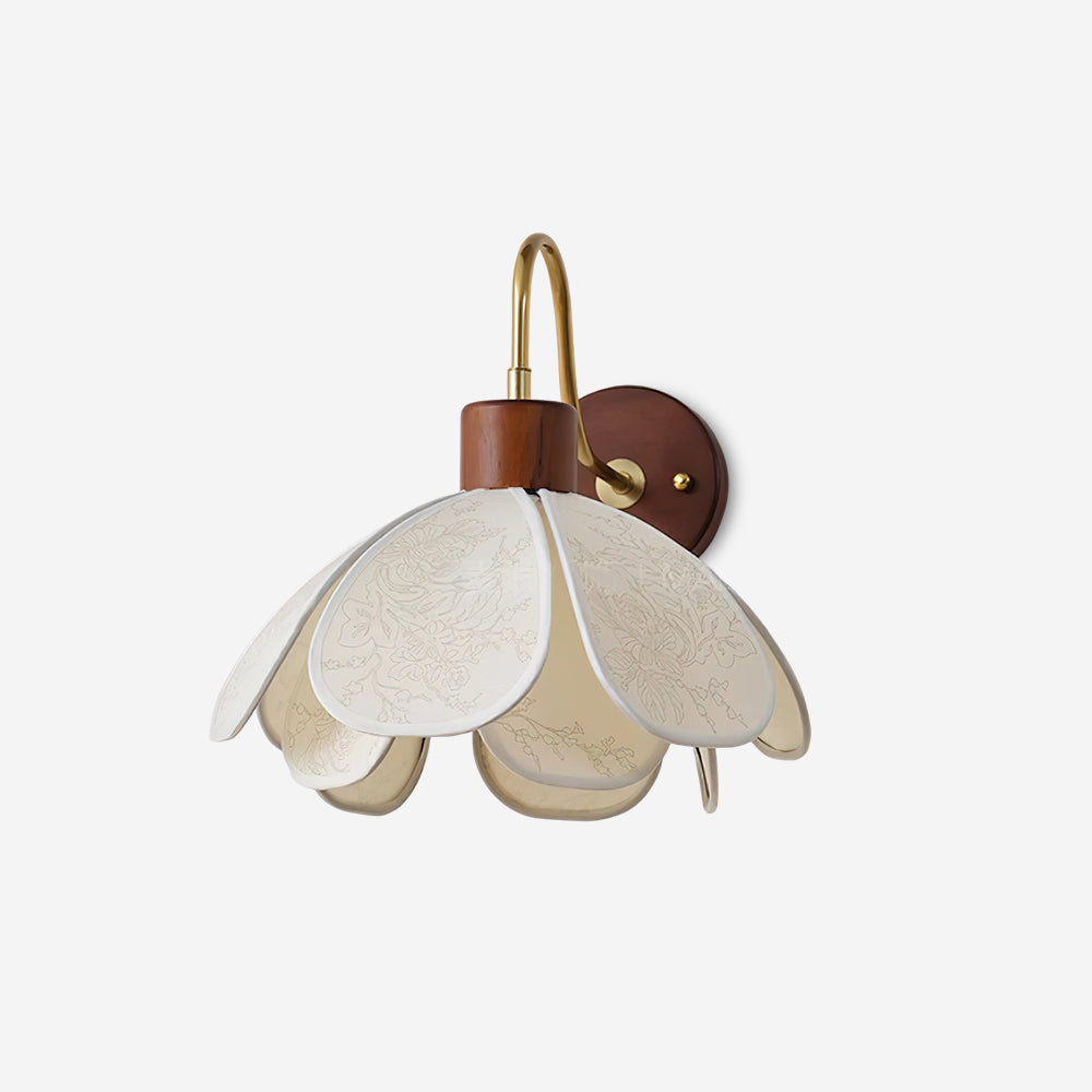 Yuki Applique Murale Florale en Bois et Tissu Image