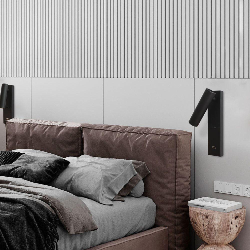Aare Moderne Minimaliste Chevet Noir Luminaire Mural
