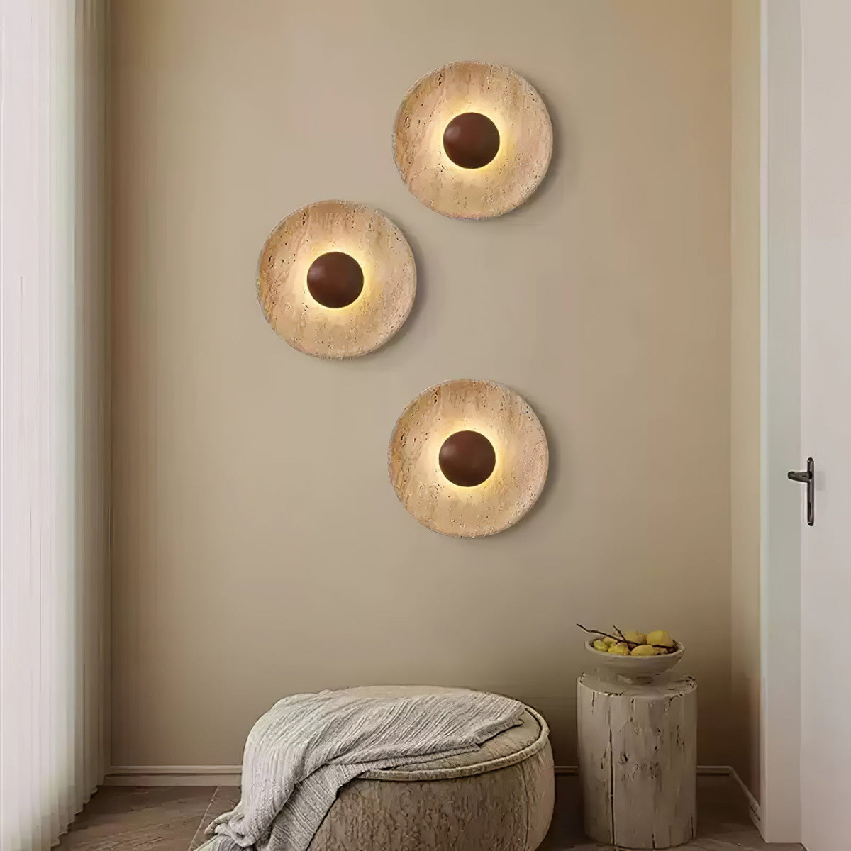 Ulraeia Minimaliste Travertin Luminaire Mural