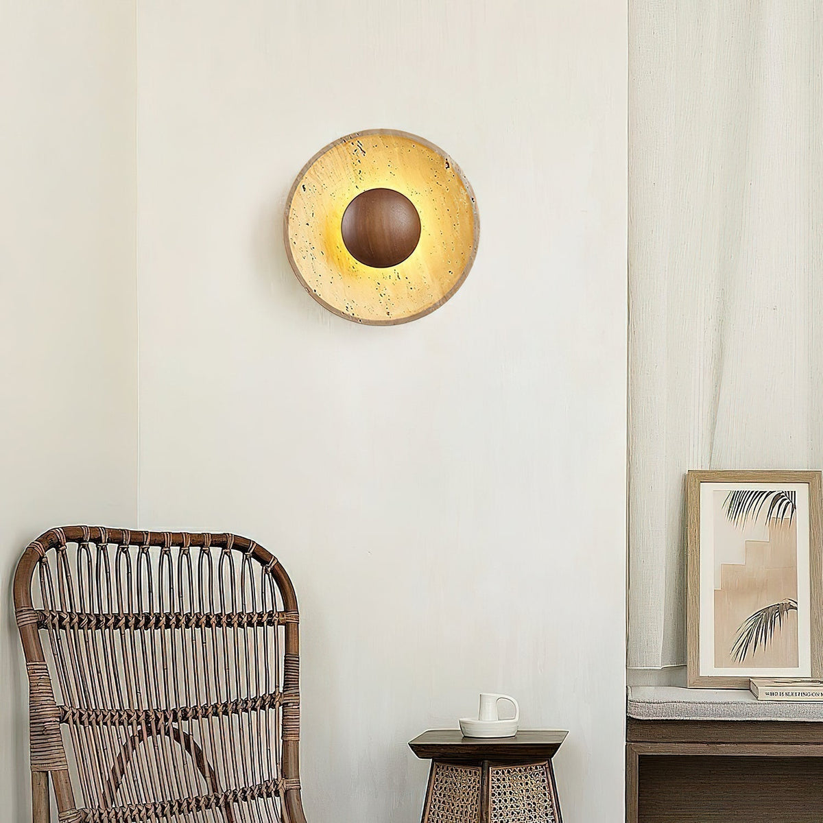 Ulraeia Minimaliste Travertin Luminaire Mural