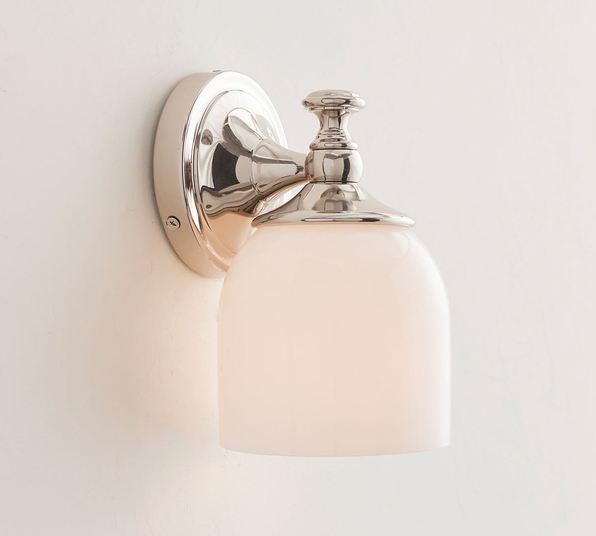 Lumen Sconce Mural Moderne Minimaliste à Bras Courts en Chrome Métal Verre