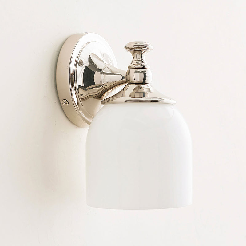 Lumen Sconce Mural Moderne Minimaliste à Bras Courts en Chrome Métal Verre
