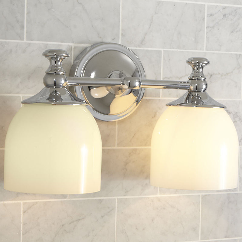 Lumen Sconce Mural Moderne Minimaliste à Bras Courts en Chrome Métal Verre