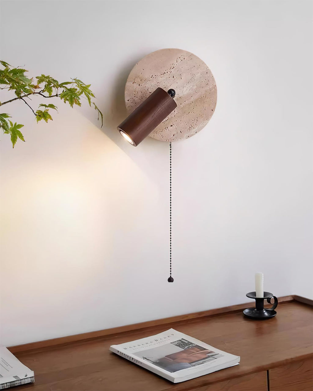 Evzoryra Applique Murale Disc Swing en Travertin