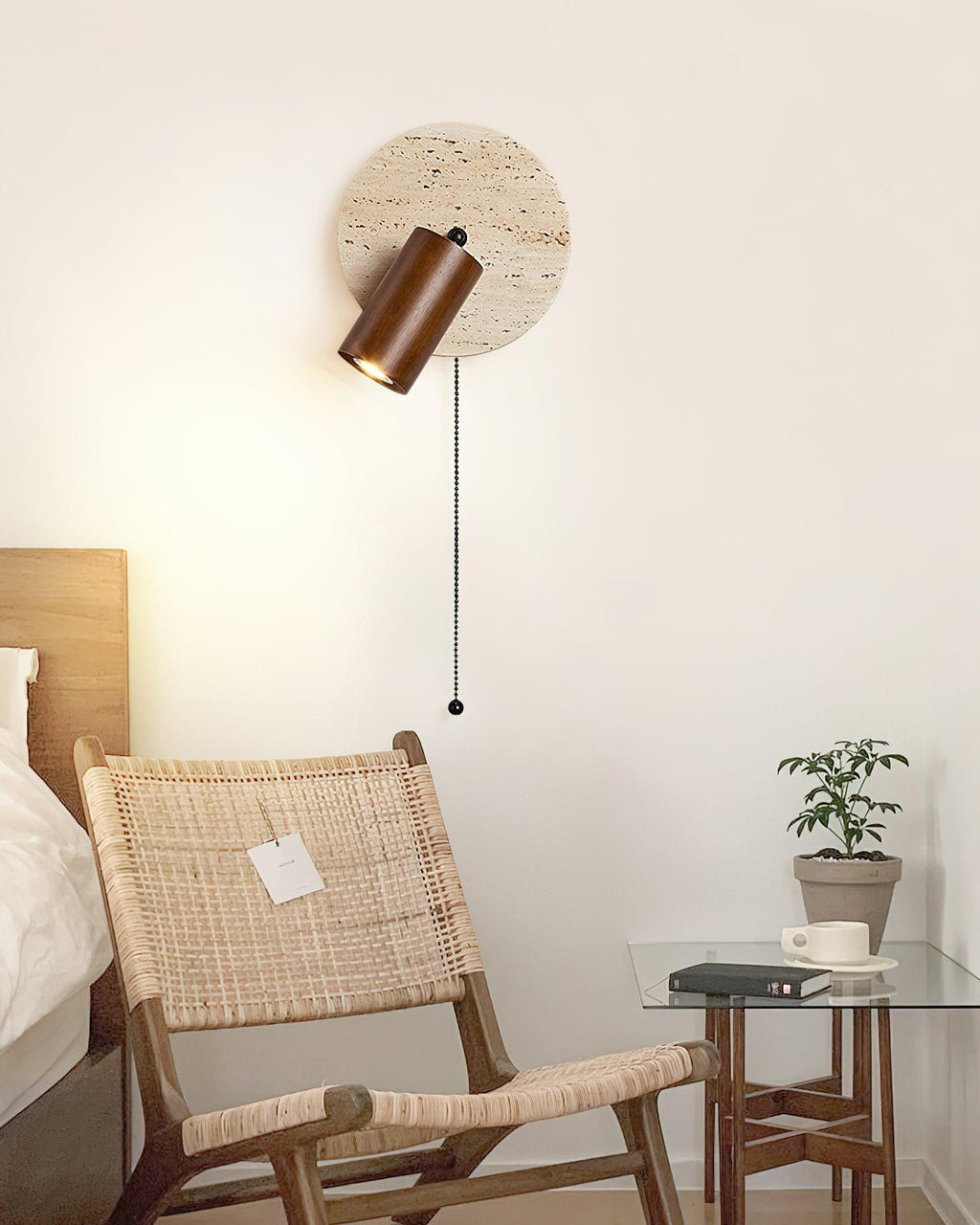 Evzoryra Applique Murale Disc Swing en Travertin