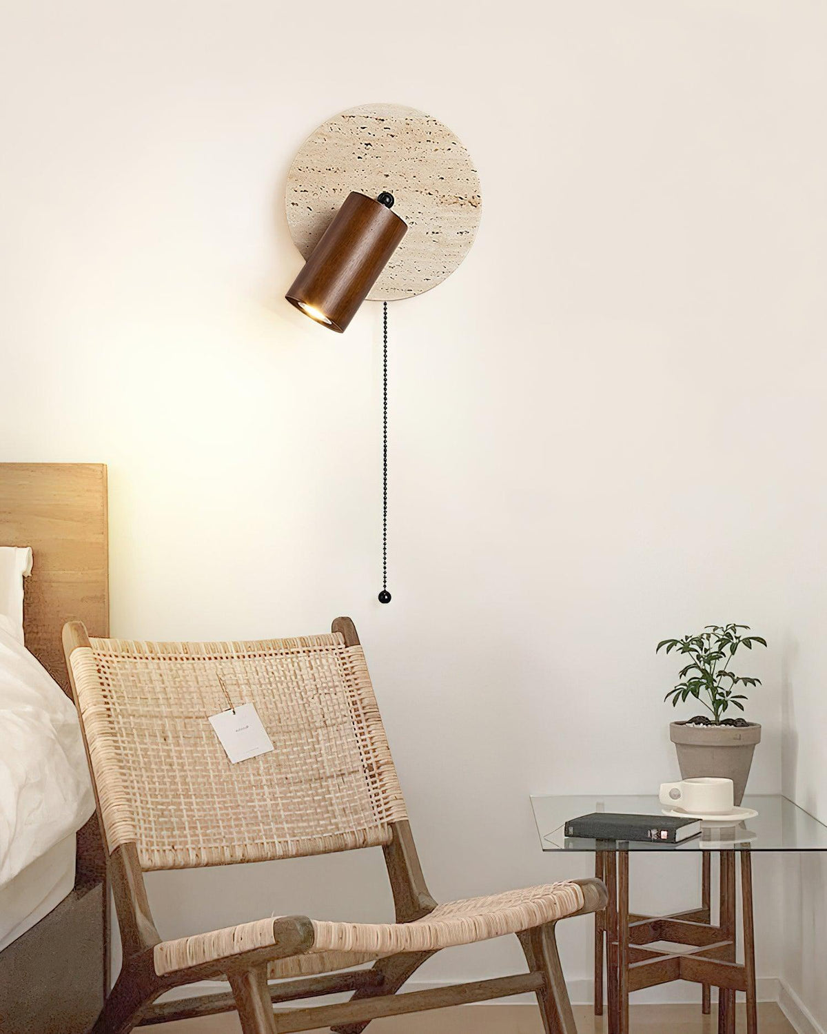 Evzoryra Applique Murale Disc Swing en Travertin