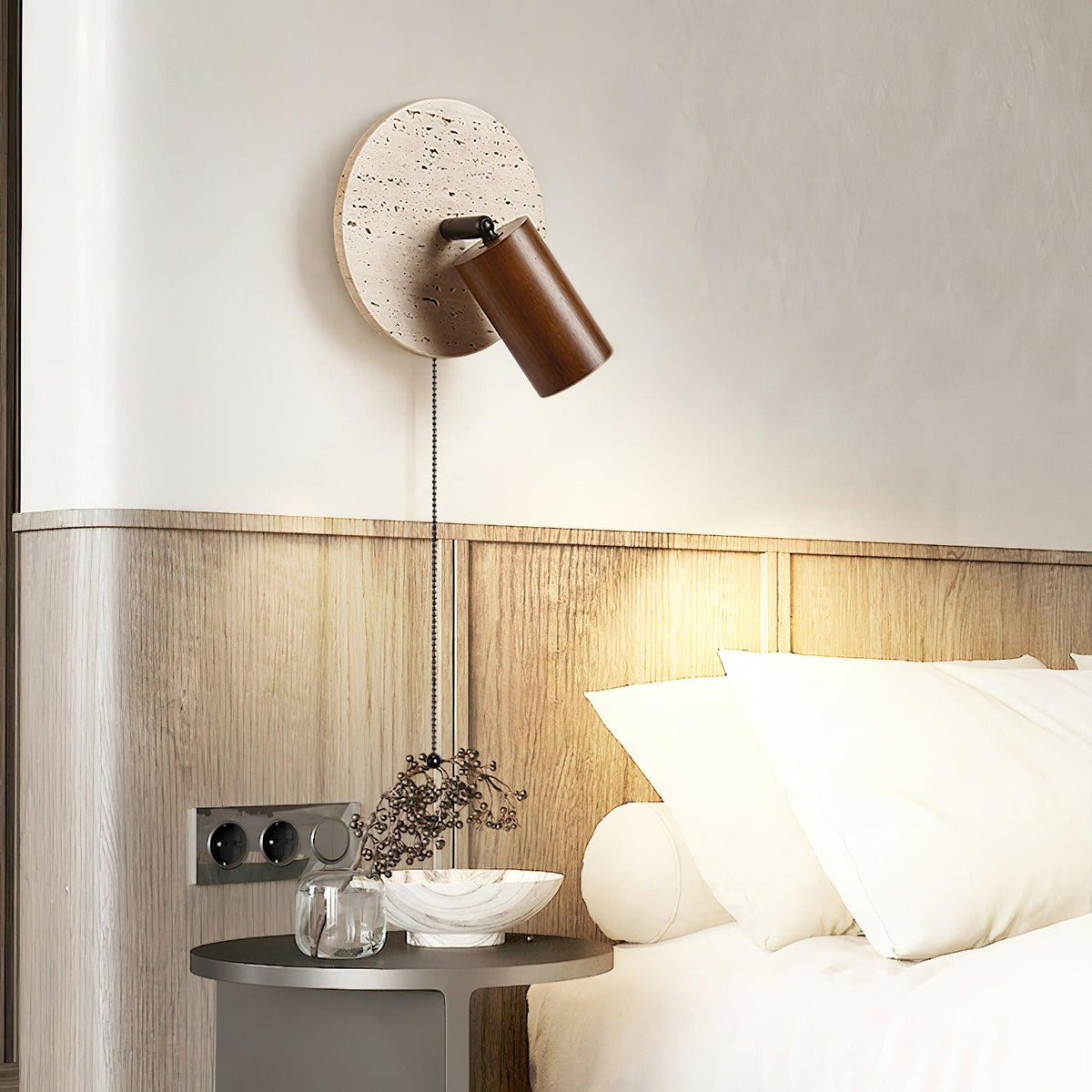 Evzoryra Applique Murale Disc Swing en Travertin