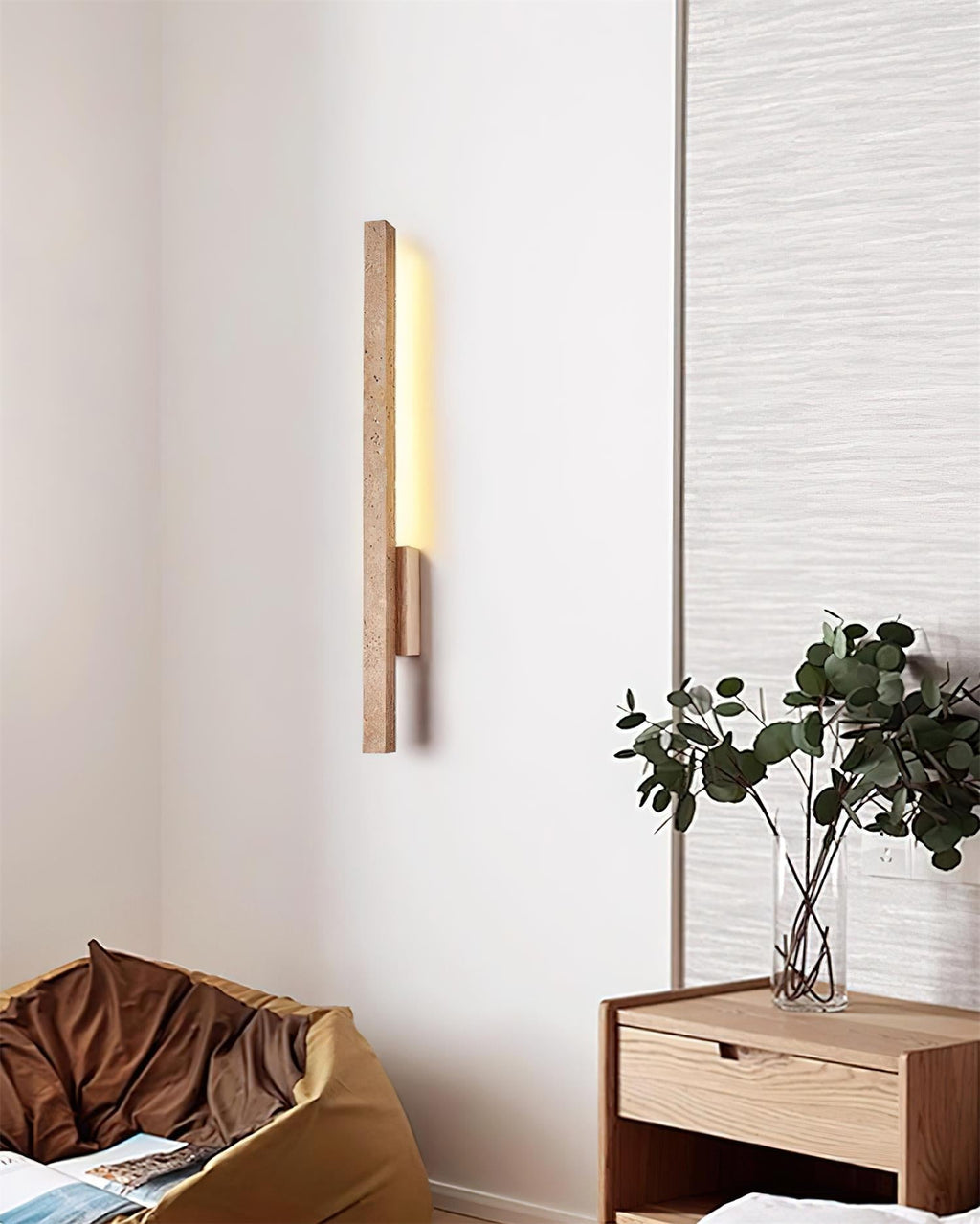 Opalyn Applique Murale Slim en Travertin