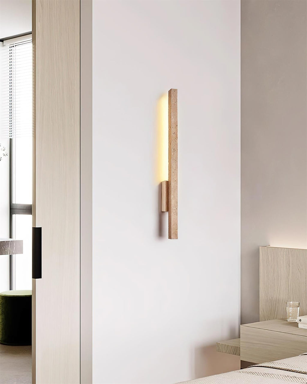 Opalyn Applique Murale Slim en Travertin