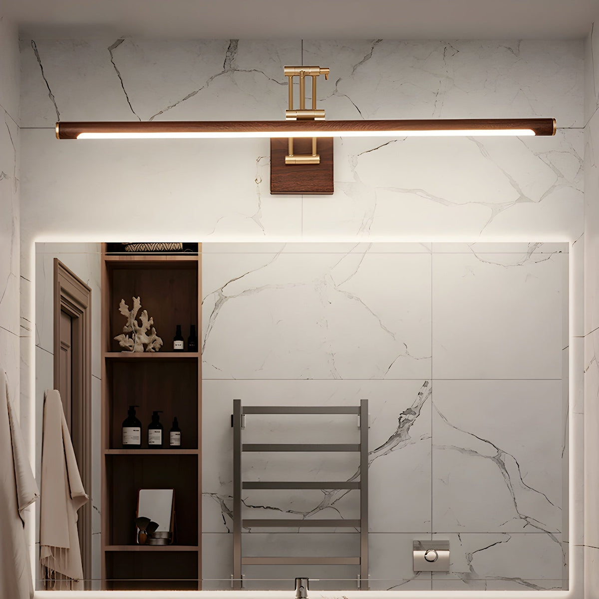 Arvararae Applique Murale Linéaire Ajustable en Noyer