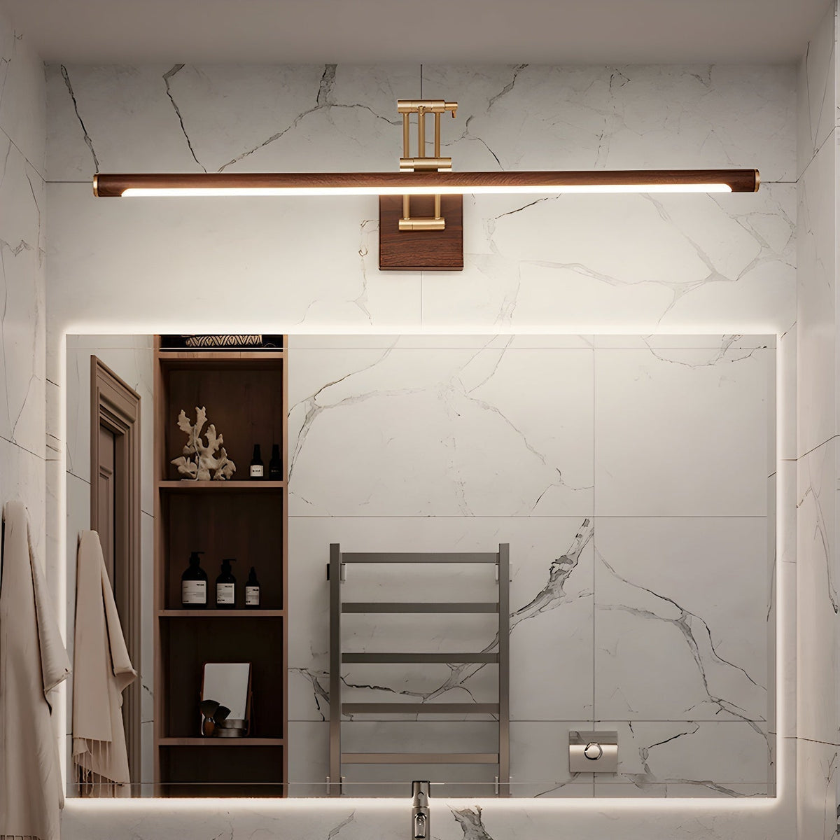 Arvararae Applique Murale Linéaire Ajustable en Noyer