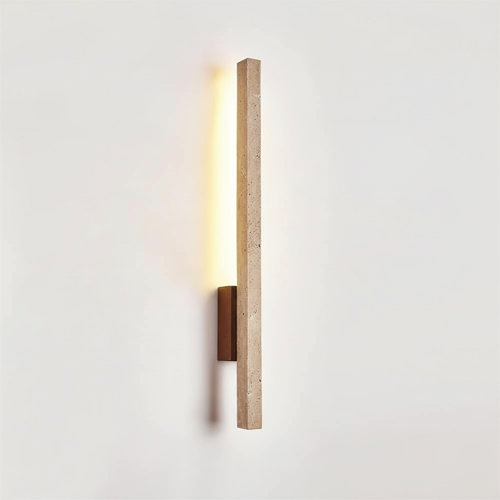 Applique Murale Slim en Travertin Moderne et Minimaliste LED Intégrée
