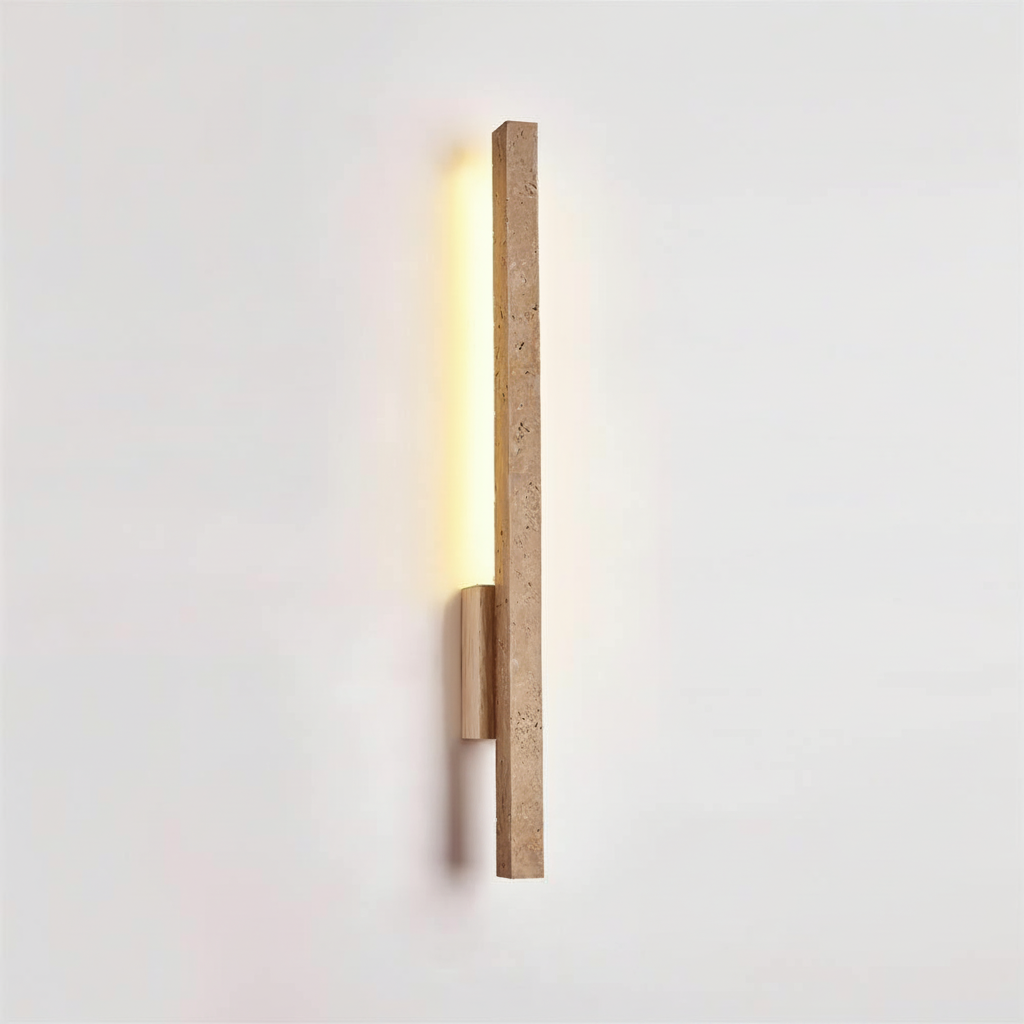 Applique Murale Slim en Travertin Moderne et Minimaliste LED Intégrée