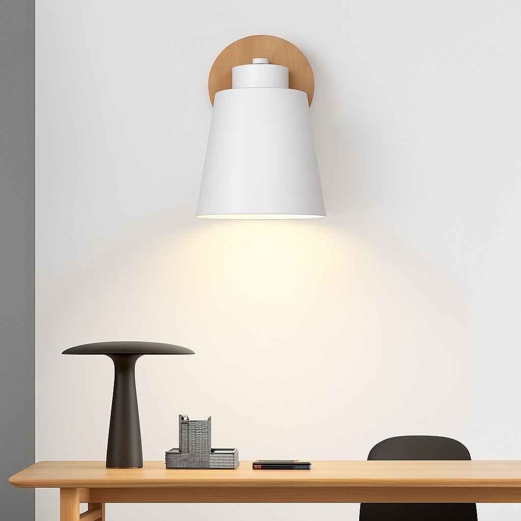 Applique Murale LED Abat-Jour Orientable Bois et Métal - Vue 2