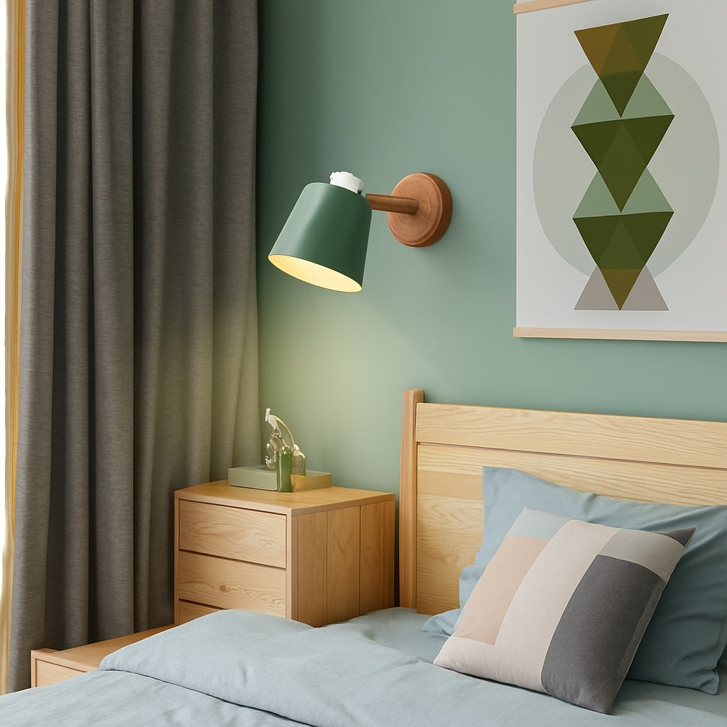 Applique Murale LED Abat-Jour Orientable Bois et Métal - Vue 3