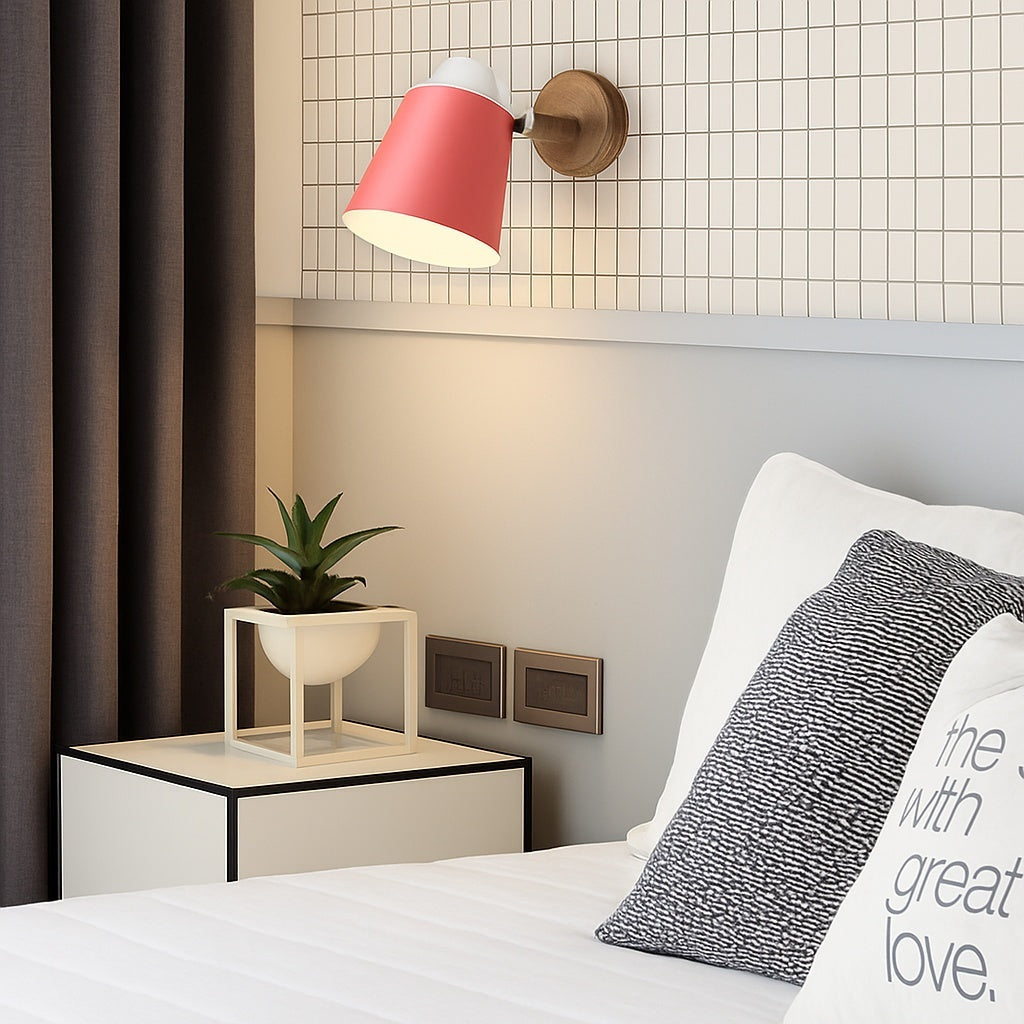 Applique Murale LED Abat-Jour Orientable Bois et Métal - Vue 4