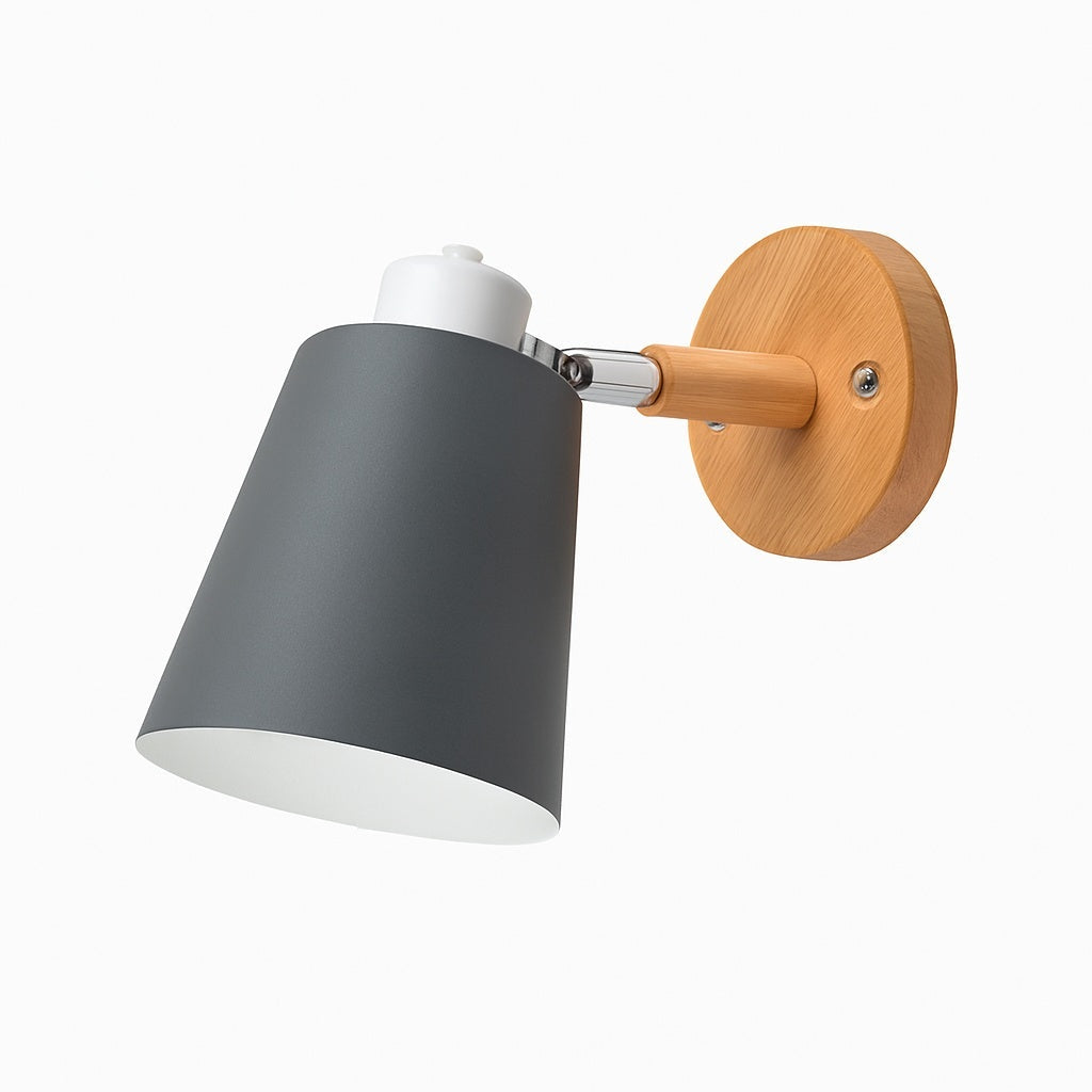 Applique Murale LED Abat-Jour Orientable Bois et Métal - Vue 6