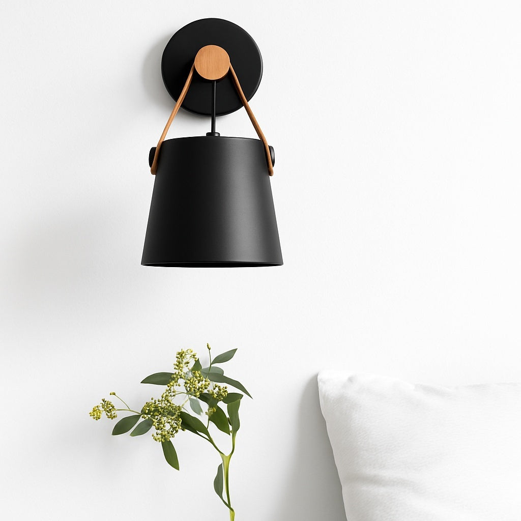 Applique Murale LED Bois Abat-Jour Suspendu - Vue 2