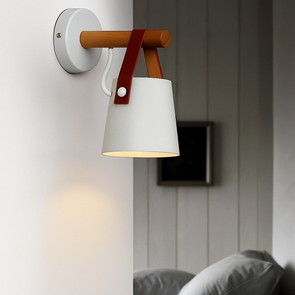 Applique Murale LED Bois Abat-Jour Suspendu - Vue 3